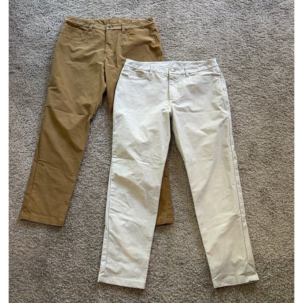 2X Lululemon ABC Classic Fit Pants Utilitech Brown Grey Men’s Size 34 34x30